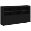 vidaXL Credenza con Luci LED Nera 181,5x37x100 cm