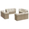 vidaXL Set Divani da Giardino 12 pz con Cuscini Beige in Polyrattan