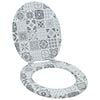 vidaXL Sedile per toilette con chiusura morbida Grigio 44 x 38 cm