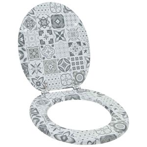 vidaXL Sedile per toilette con chiusura morbida Grigio 44 x 38 cm