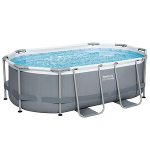 Best Way Set Piscina Grigio 305 x 200 x 84 cm Acciaio