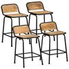 vidaXL Sgabelli da Bar 4 pz 46x35,5x70 cm Legno Massello Grezzo Mango