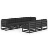vidaXL Set Divani da Giardino 8 pz con Cuscini Massello di Pino Nero