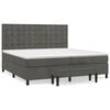 vidaXL Giroletto a Molle con Materasso Grigio Scuro 200x200 cm Velluto