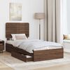 vidaXL Letto con Contenitore con testiera Rovere Marrone 90 x 190 cm