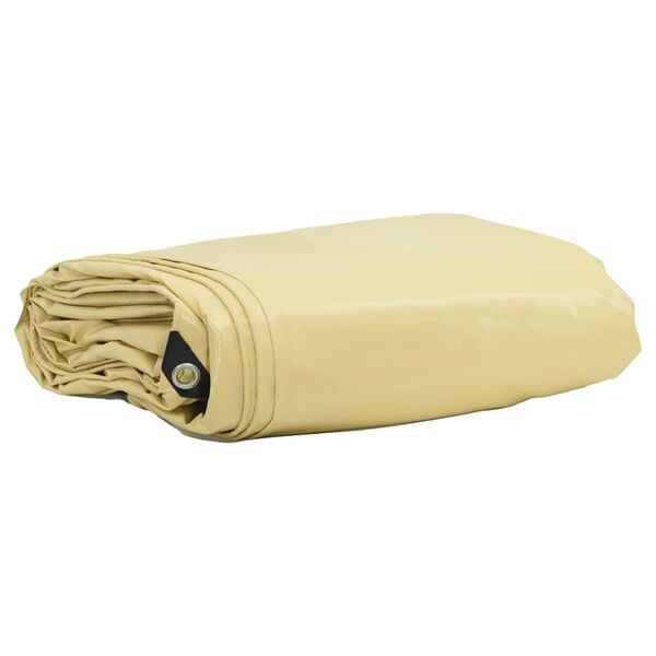 vidaXL Telo 650g / m&sup2; Beige 4 x 5 m Tela con rivestimento in PVC