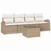 vidaXL Set Divano da Giardino 5 pz 4-Numero di posti Beige e Crema