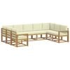 vidaXL Set di divani da esterno 9 pz Bianco e Crema
