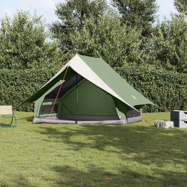 vidaXL Tenda Familiare con tetto Verde e Bianco 315 x 286 x 200 cm