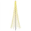 vidaXL Albero di Natale LED 285 cm 1550 LED Bianco caldo Acciaio Nero