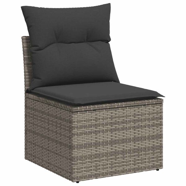 vidaXL Set Divano da Giardino 8pz con Cuscini Grigio Polyrattan Acacia