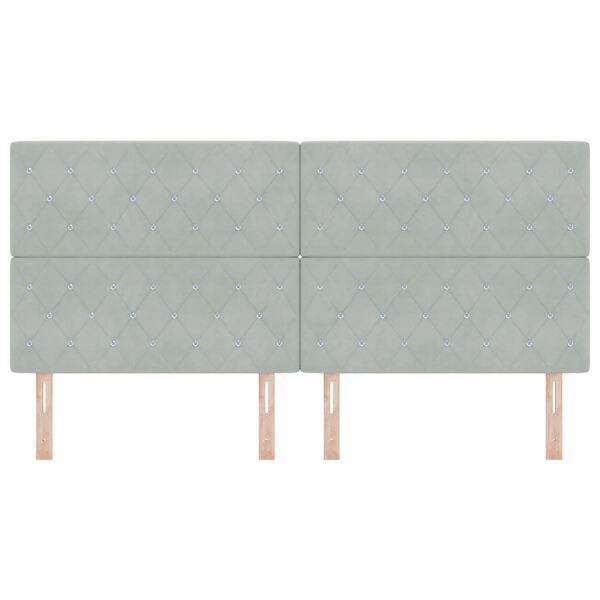 vidaXL Testiera con testiera Grigio chiaro 200 cm Pelle Sintetica