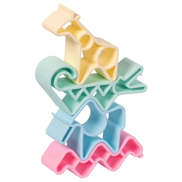 d&euml;na Set di Giocattoli in Silicone Animali Pastel 4 pz
