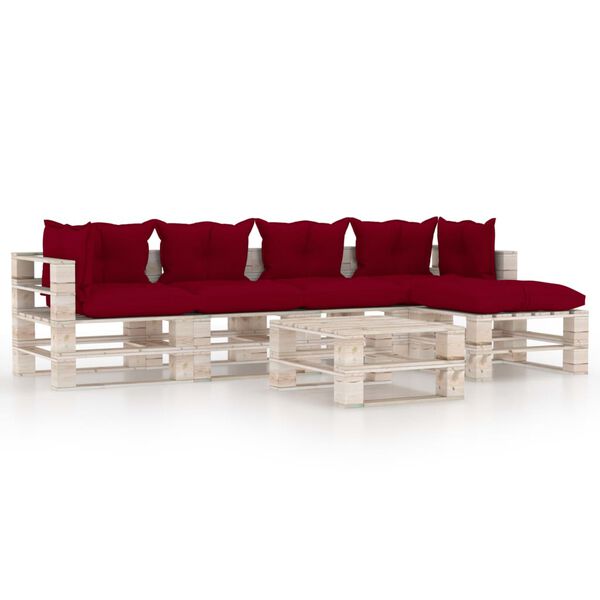 vidaXL Set Salotto Giardino su Pallet Cuscini 6 pz in Legno di Pino