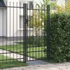 vidaXL Cancello per recinzione BOXTEL porta singola con parte superiore ad arco in acciaio 1x2 m Nero