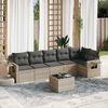 vidaXL Set Divani da Giardino 7pz con Cuscini Grigio Chiaro Polyrattan