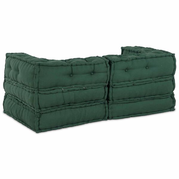 vidaXL Divano modulare 2 pcs Verde 140 x 70 x 56 cm Tessuto