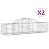 vidaXL Cesti Gabbioni ad Arco 2 pz 200x50x40/60 cm Ferro Zincato