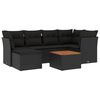vidaXL Set Divani da Giardino con Cuscini 7pz Nero Polyrattan