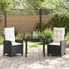 vidaXL Set da Pranzo per Giardino con cuscino 9 pcs Nero polyrattan