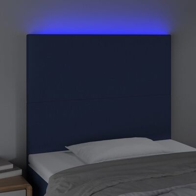 vidaXL Testiera a LED Blu 100x5x118/128 cm in Tessuto