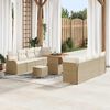 vidaXL Set Divano da Giardino con cuscino 11 pcs Beige e Crema