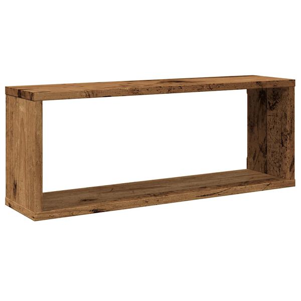 vidaXL Mensole a Cubo Muro 2 pz Legno Antico 60x15x23 cm in Truciolato