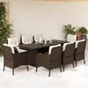 vidaXL Set da Pranzo da Giardino 9pz con Cuscini Marrone in Polyrattan