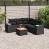 vidaXL Set Divano da Giardino 6 pz con Cuscini Nero in Polyrattan