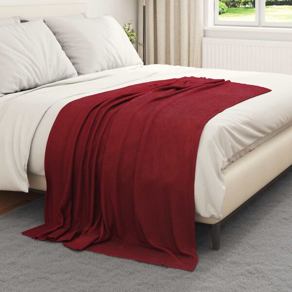 vidaXL Coperte da Pile 24 pcs Rosso Bordeaux 170 x 130 cm Panno