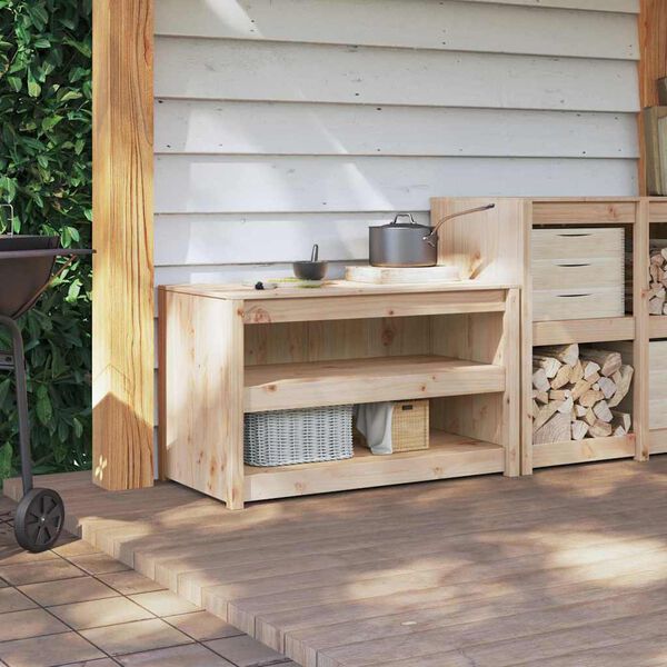 vidaXL Mobile da cucina con lo scaffale Marrone 106 x 55 x 64 cm