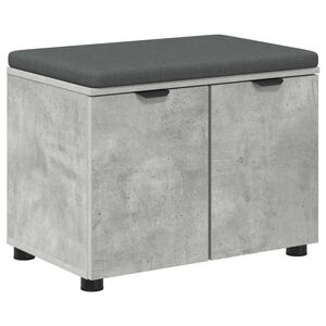 vidaXL Panca per ingresso con cuscino Grigio cemento 60 x 38 x 46 cm