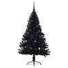 vidaXL Albero di Natale artificiale con luci integrate Nero 150 cm PVC