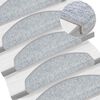 vidaXL Tappetini per scale 10 pz 65x24x4 cm Grigio chiaro Semicircolari Grandi