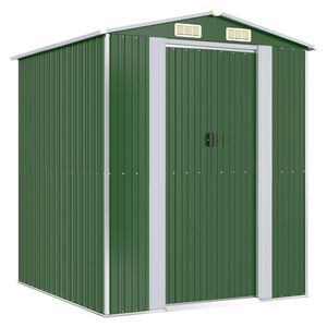 vidaXL Capanno da Giardino Verde 192x191x223cm Acciaio Zincato