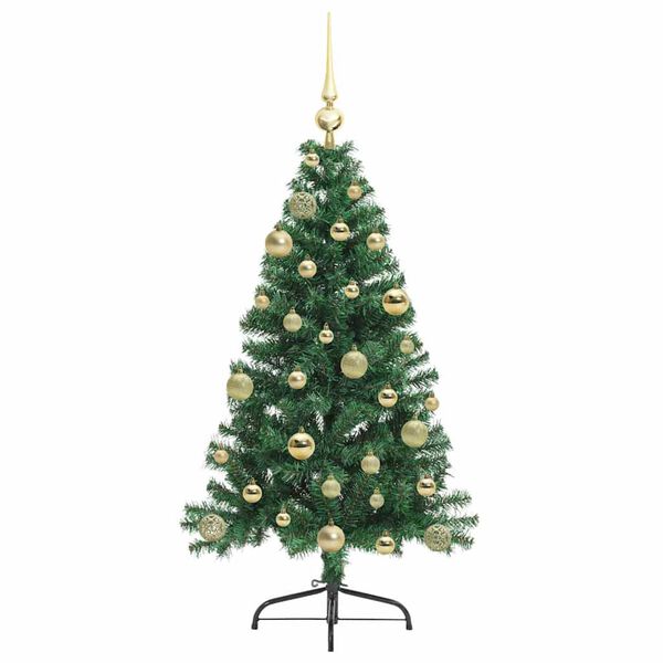 vidaXL Albero di Natale artificiale con luci integrate Verde 120 cm