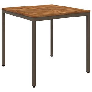 vidaXL Tavolo da cena da giardino Naturale e Caff&egrave; 80 x 80,5 x 75 cm