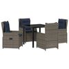 vidaXL Set da Pranzo per Giardino 5 pz Grigio Poly Rattan