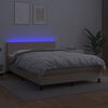 vidaXL Giroletto Molle Materasso e LED Cappuccino 140x200cm Similpelle