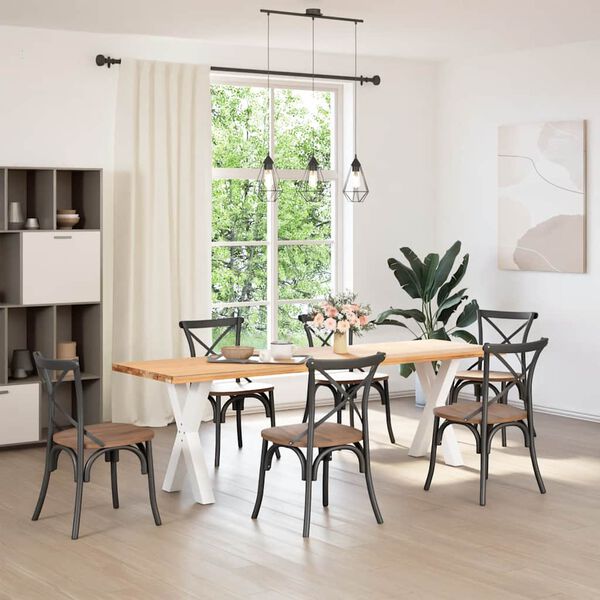 vidaXL Gambe per tavolo da pranzo a forma di X 2 pz bianche 50x(72-73) cm in acciaio