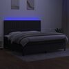 vidaXL Letto a Molle Materasso e LED Nero 200x200cm in Tessuto