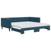 vidaXL Divano Letto Estraibile con Materassi Blu 100x200 cm Velluto