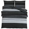 vidaXL Set Copripiumino Strisce Nere 140x200 cm in Cotone