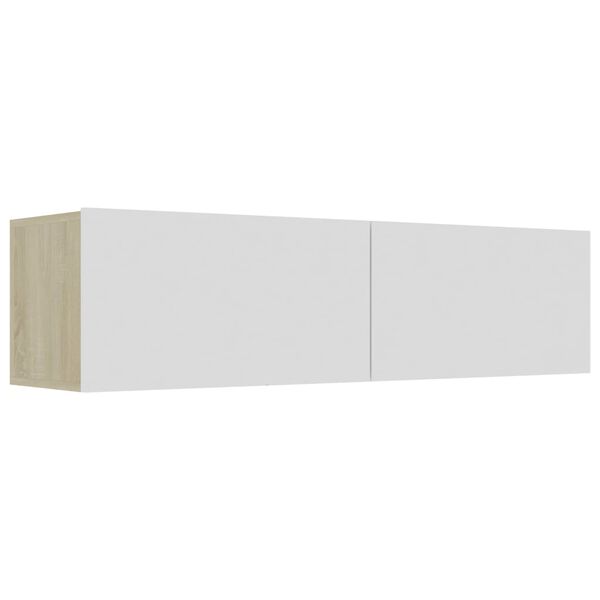 vidaXL Mobile TV Bianco e Rovere Sonoma 120x30x30 cm Legno Multistrato