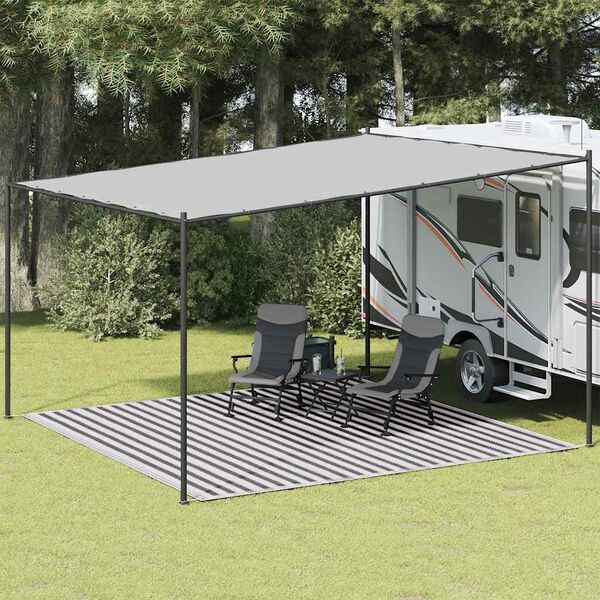 vidaXL Tappeto da Tenda Antracite e Bianco 400x400 cm HDPE