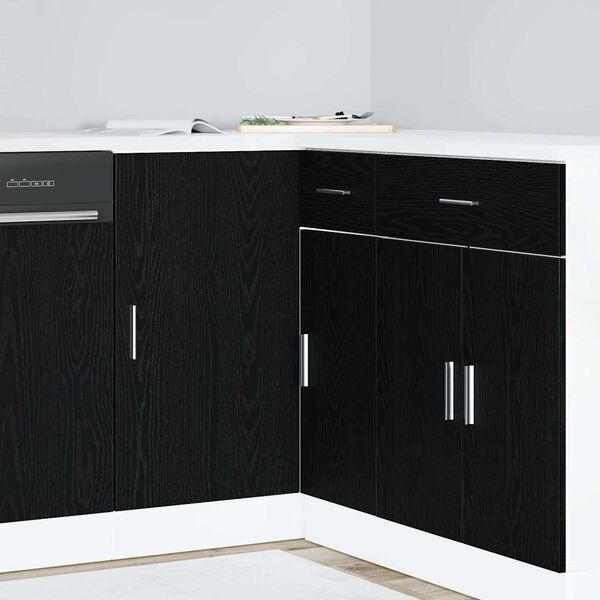 vidaXL Mobile Base d'Angolo per Cucina Rovere nero 86 x 46 x 81,5 cm