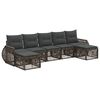 vidaXL Set Divano da Giardino 7 pz Grigio e Grigio Scuro polyrattan