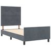 vidaXL Letto a molle con testiera Grigio scuro 80 x 200 cm Velluto