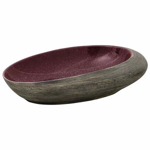 vidaXL Lavabo da Appoggio Viola e Grigio Ovale 59x40x14 cm Ceramica