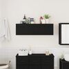 vidaXL Mobile da Bagno a Parete Nero 100x25x30 cm in Truciolato